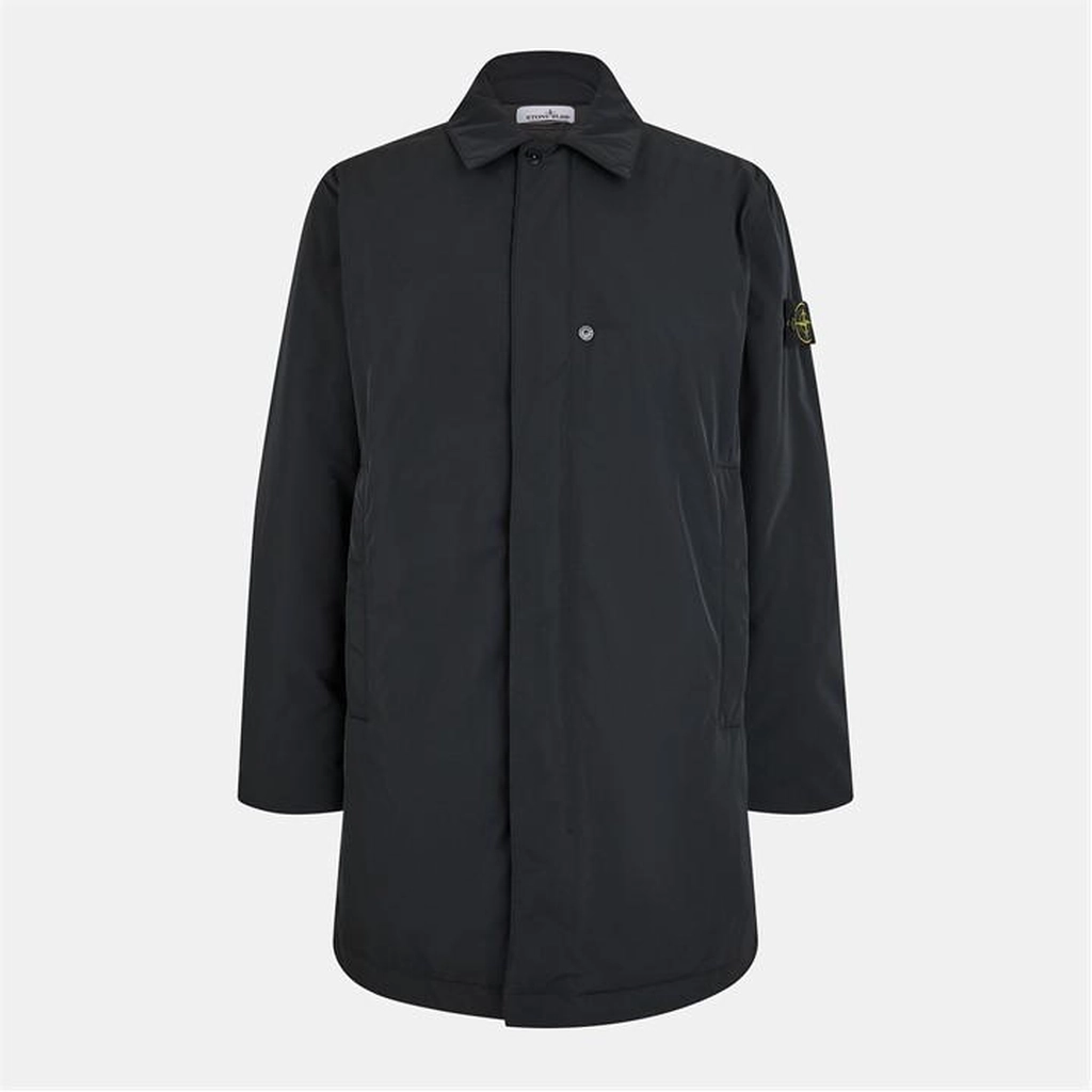 Stone Island Micro Twill Trench Coat - Black